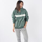 オーシャンパシフィック レディース ハーフジップ スウェットシャツ カーキ L