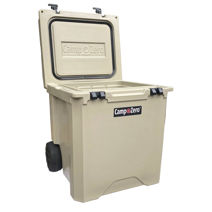 キャンプゼロ 50L ロトモールドクーラーボックス キャスター付き ベージュ キャンプゼロ 50L ロトモールドクーラーボックス キャスター付き ベージュ