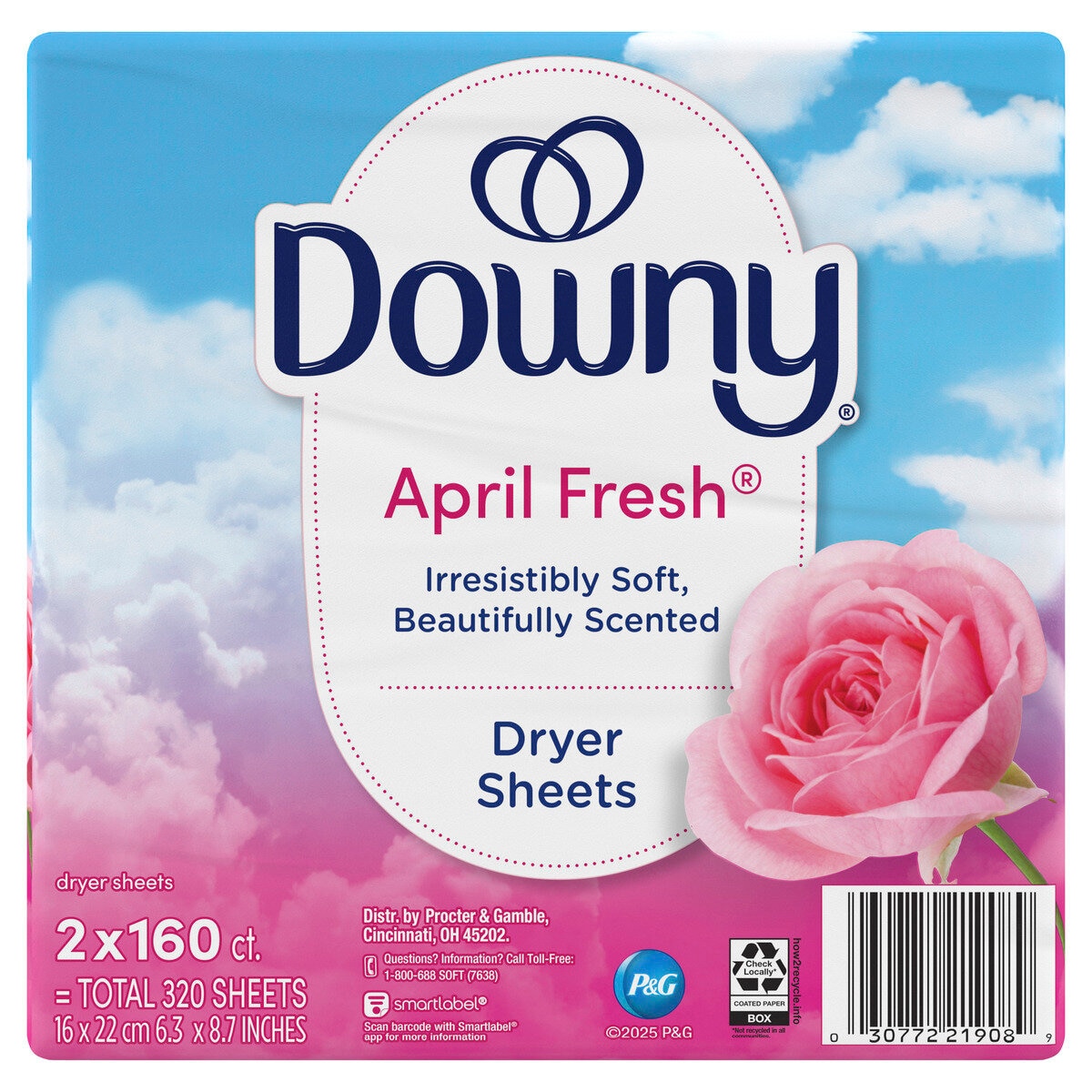 ダウニー エイプリルフレッシュ 乾燥機用柔軟剤シート 160枚ｘ2パック