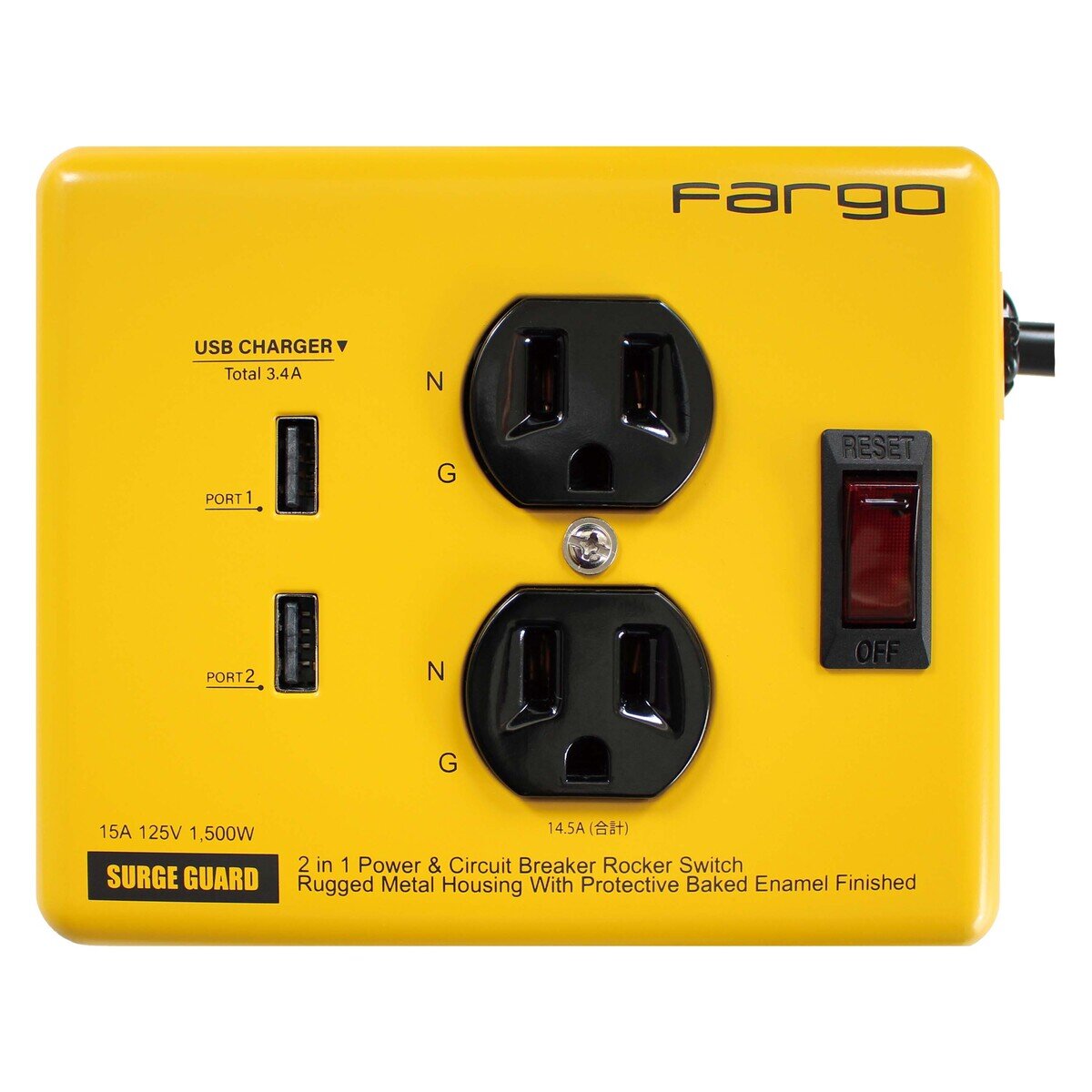 Fargo スチールタップ AC2個口 USB2個口  3.4A  PT410YE