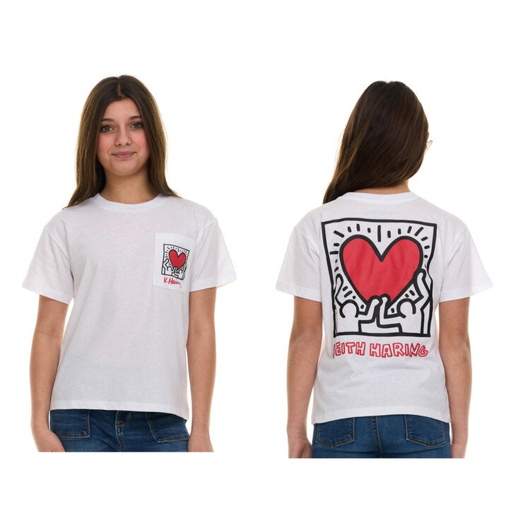 キース ヘリング キッズ 半袖 Tシャツ 3枚組 アイボリー/ピンク/ラベンダー XL キース ヘリング キッズ 半袖 Tシャツ 3枚組 アイボリー/ピンク/ラベンダー XL
