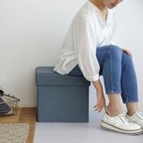 アイリスオーヤマ 折りたたみ収納スツール レギュラー SSTR-38 ブルー