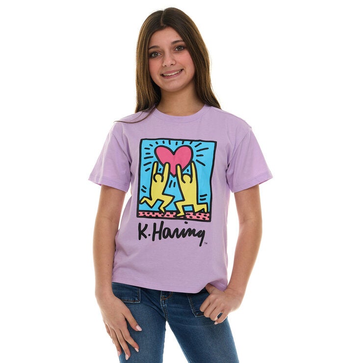 キース ヘリング キッズ 半袖 Tシャツ 3枚組 アイボリー/ピンク/ラベンダー XL キース ヘリング キッズ 半袖 Tシャツ 3枚組 アイボリー/ピンク/ラベンダー XL