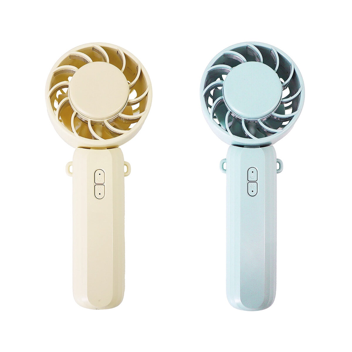Seena ハンディファン 2個セット ベージュ×エアリーブルー CST-STHF02-BEBL Seena ハンディファン 2個セット ベージュ×エアリーブルー CST-STHF02-BEBL