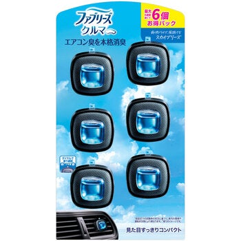 P&G ファブリーズ 車用消臭芳香剤 カークリップ スカイブリーズ 6個 P&G ファブリーズ 車用消臭芳香剤 カークリップ スカイブリーズ 6個