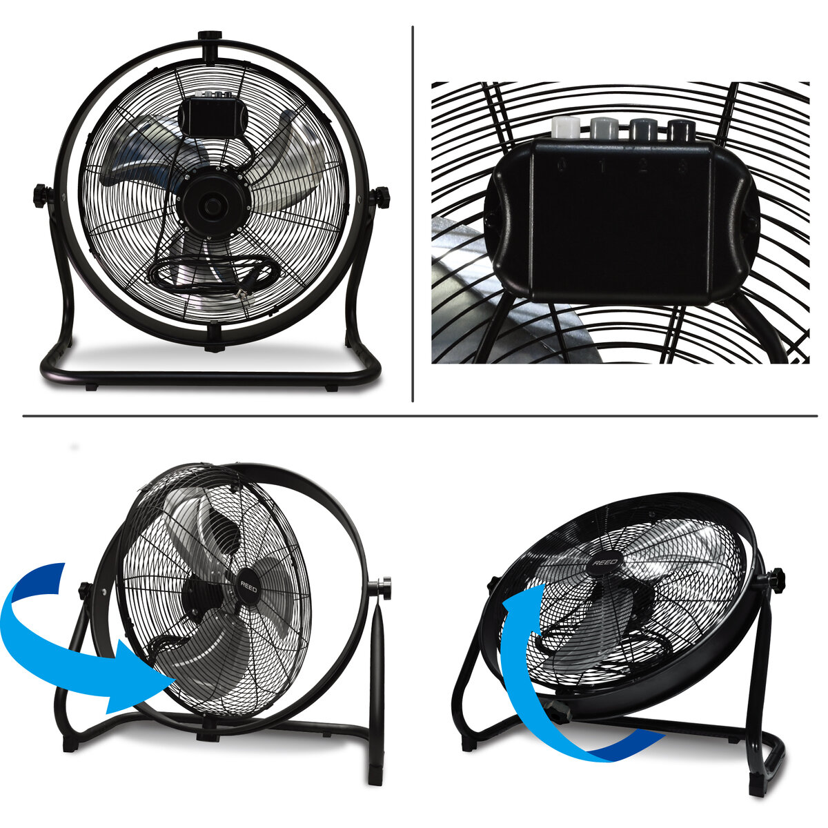 ReeD 50cm フロアファン RD-YF501GBK