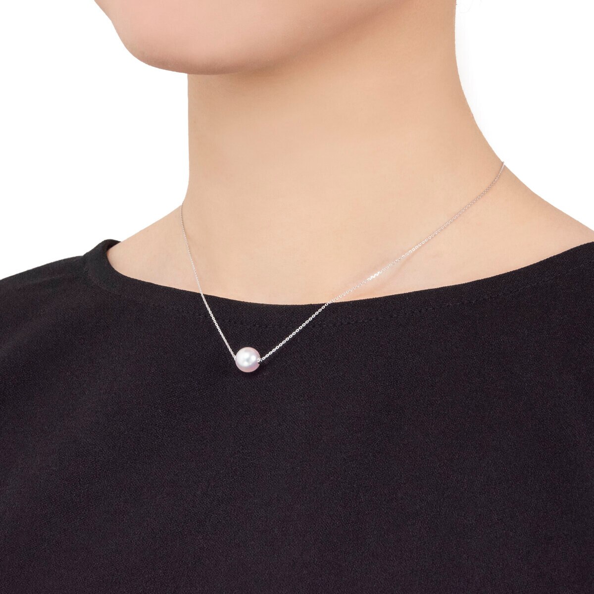 18K ホワイトゴールド あこや パール 8.5mm ネックレス