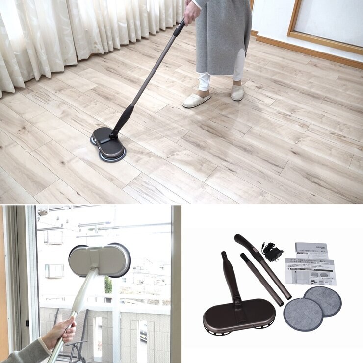 シーシーピー コードレス回転モップクリーナー 軽ピカ TZJ-MA951 ホワイト