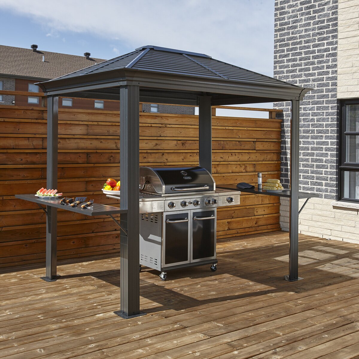 ソジャグ MYKONOS 8 x 6 フィート (2.4 x 1.8m) BBQグリル ガゼボ