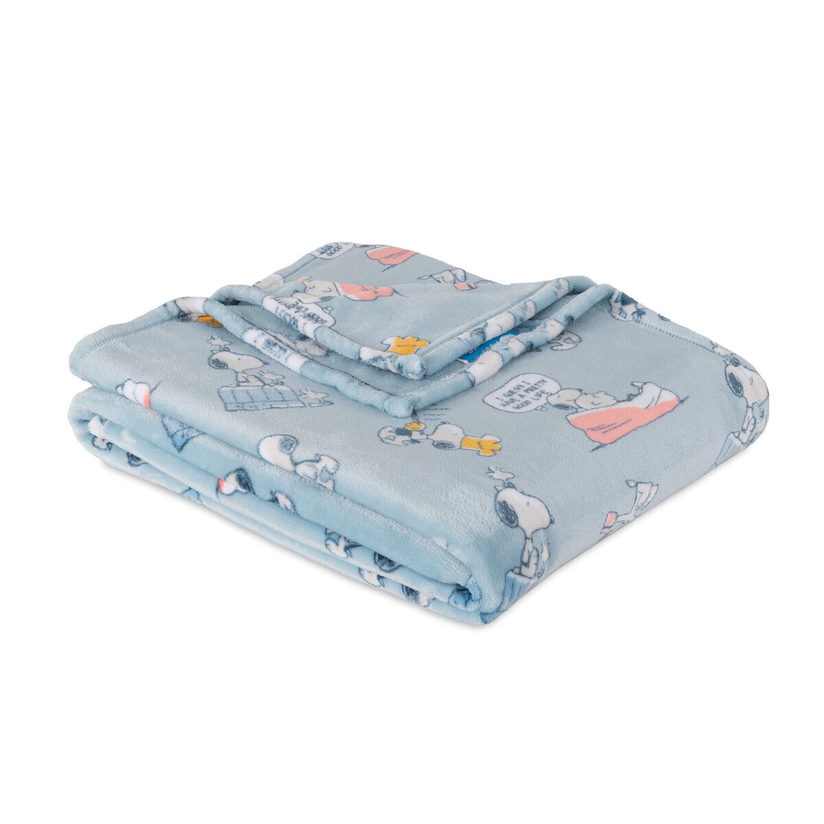 スヌーピー 大判ひざ掛け 152cm x 177cm ブルー