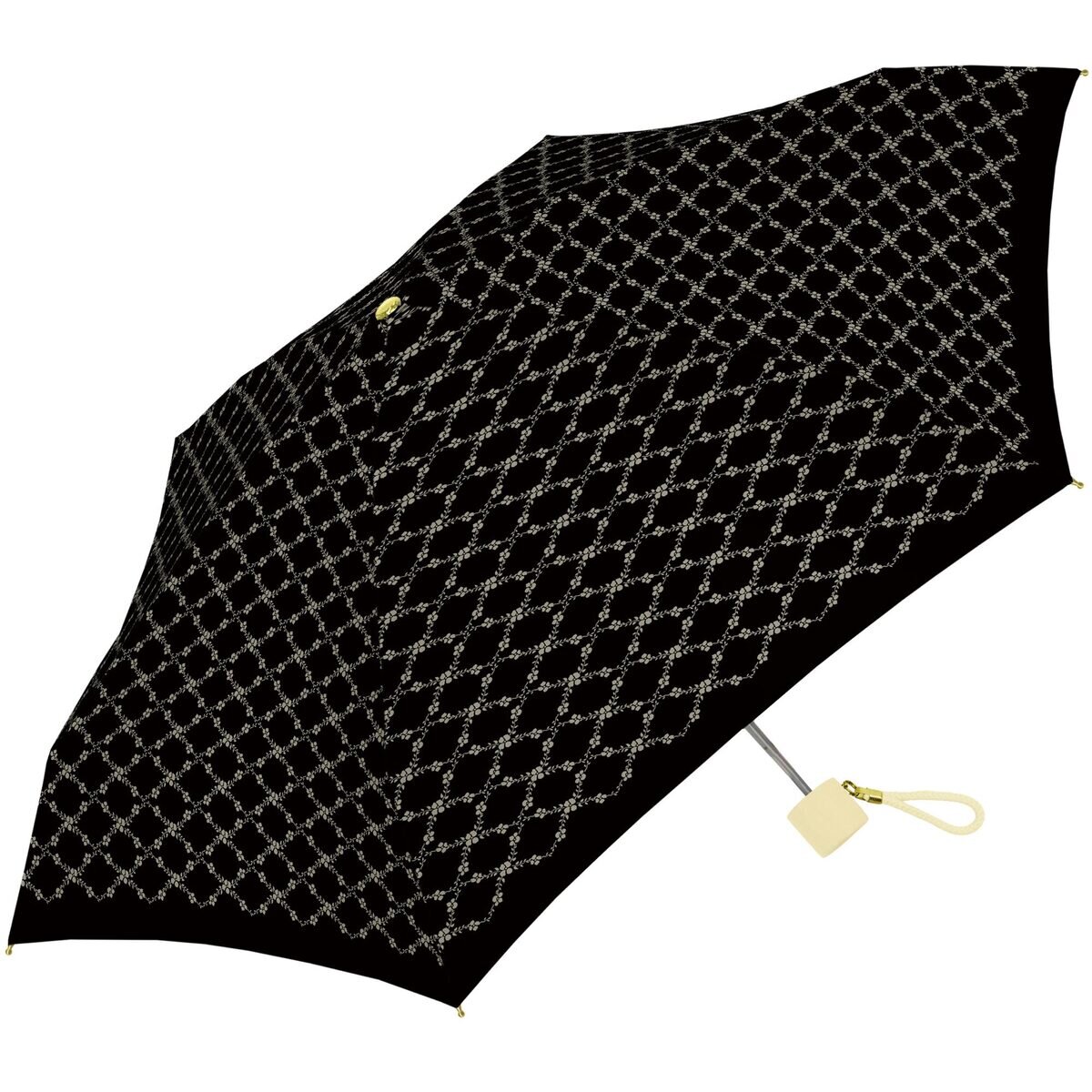 assa 日傘折りたたみ AMM50 ブラック / フラワークロス AMM752
