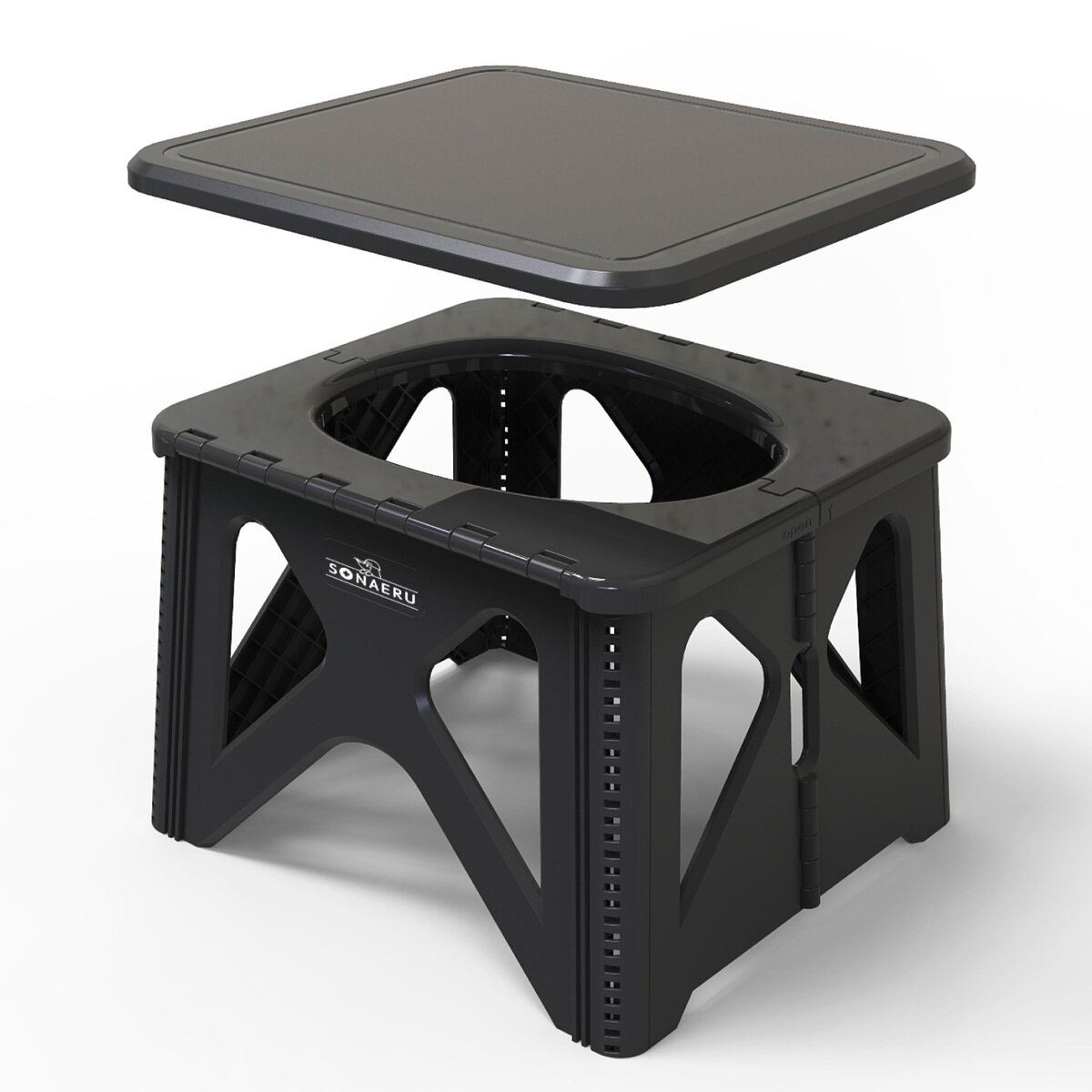 パイクスピーク ソナエル 救急トイレステップスツールセット Mサイズ凝固剤・排泄袋付き ブラック