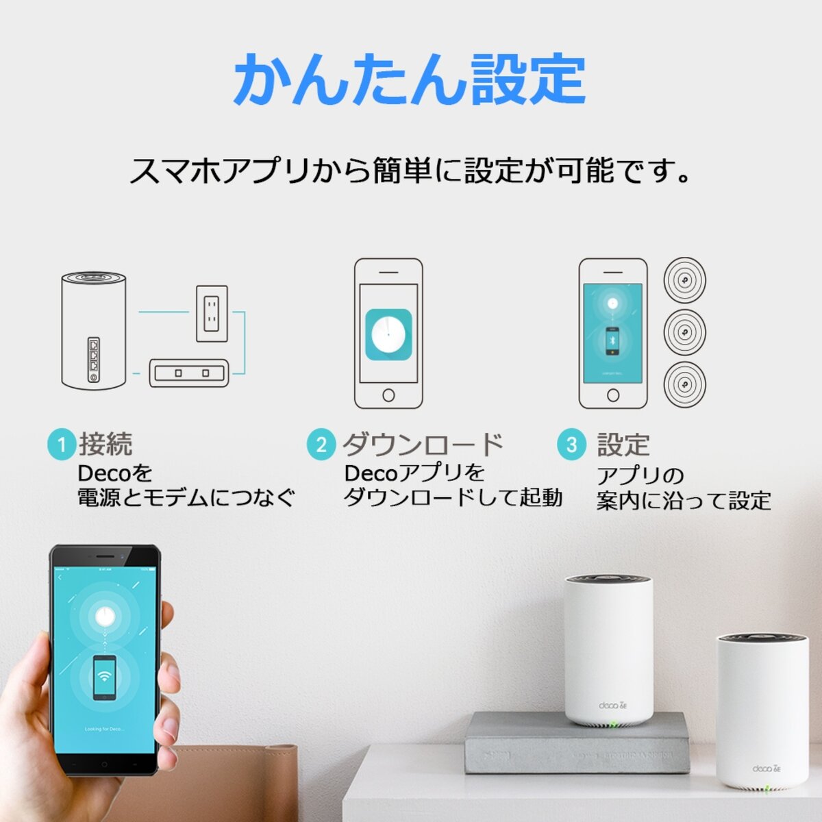 TP-Link Deco XE75 3Pack メッシュWiFi6E ルーター 2402＋2402＋574Mbps AXE5400 トライバンド IPoE IPv6対応 3年保証