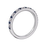 18K ホワイトゴールド 0.15カラット ダイヤモンド & ブルーサファイヤ リング