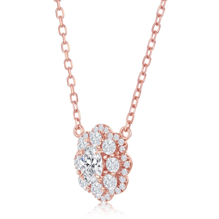 18K ローズゴールド 1.00カラット ダイヤモンドネックレス 18K ローズゴールド 1.00カラット ダイヤモンドネックレス