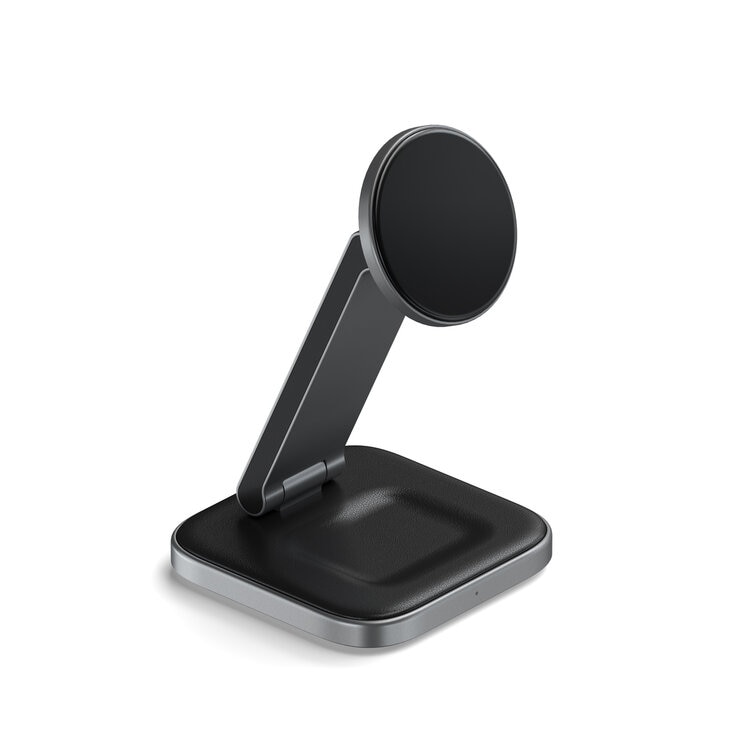 Satechi 2-in-1 フォアダブル QI2 ワイヤレスチャージングスタンド グレー