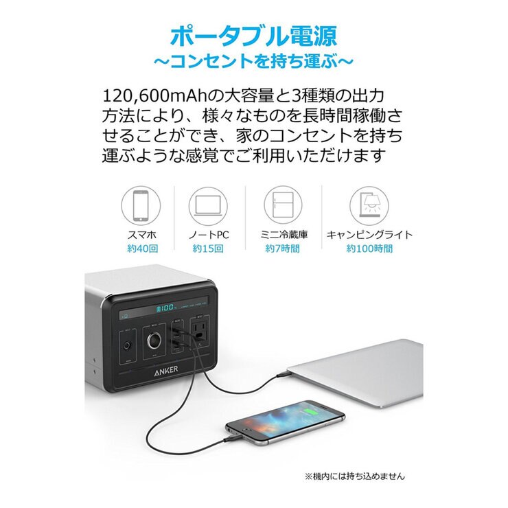 Anker（アンカー）PowerHouse ポータブル電源 14.4V / 434Wh A1701511