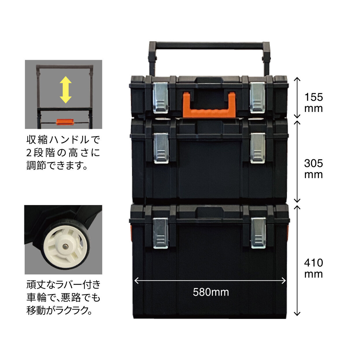 キーネット プロツールボックス 3セット キャスター付き G-209012A