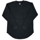 フルーツ オブ ザ ルーム レディース ワッフル 長袖 Tシャツ ブラック S