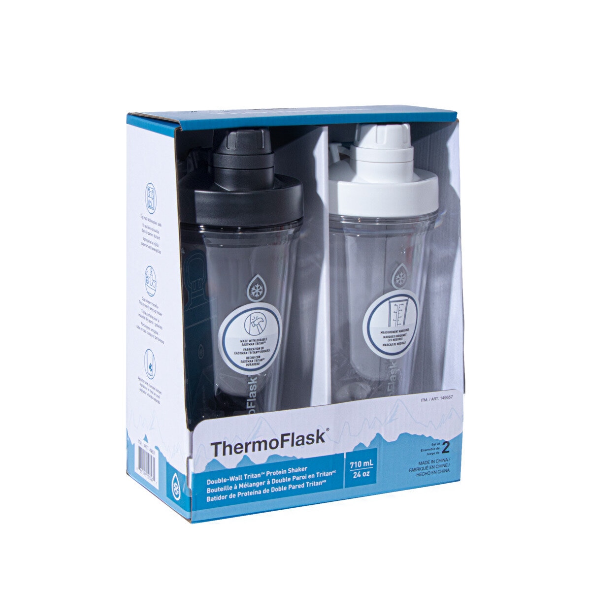 TAKEYA シェイカーボトル 710ml 2個 ブラック/ホワイト