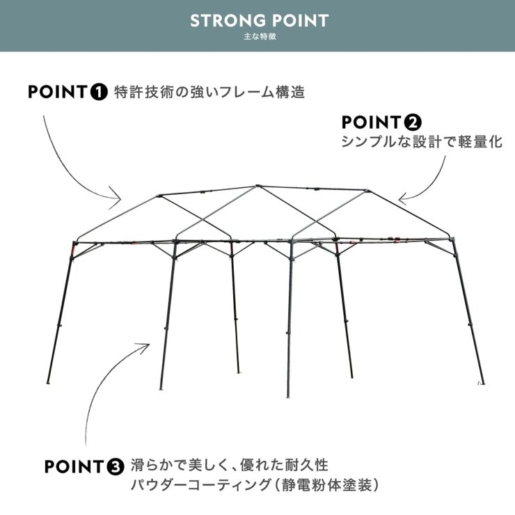WILD THINGS アウトドアタープ フレームのみ BASE CAMP T-3 FM-3045