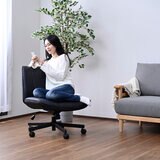 YAMAZEN ソファチェア あぐらがかける椅子 ブラック