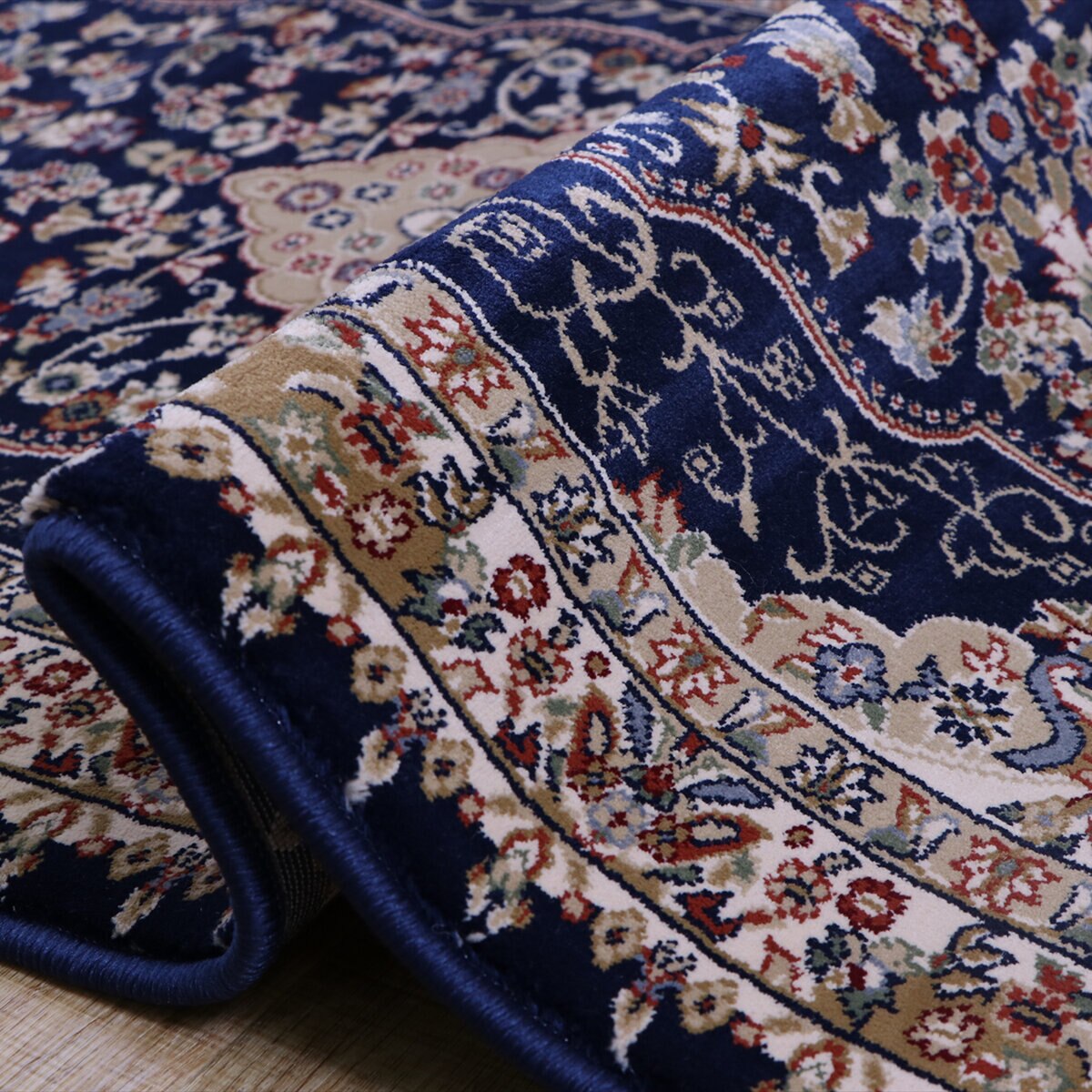 ウィルトン織りマット ベルミラ 60 x 90cm ネイビー