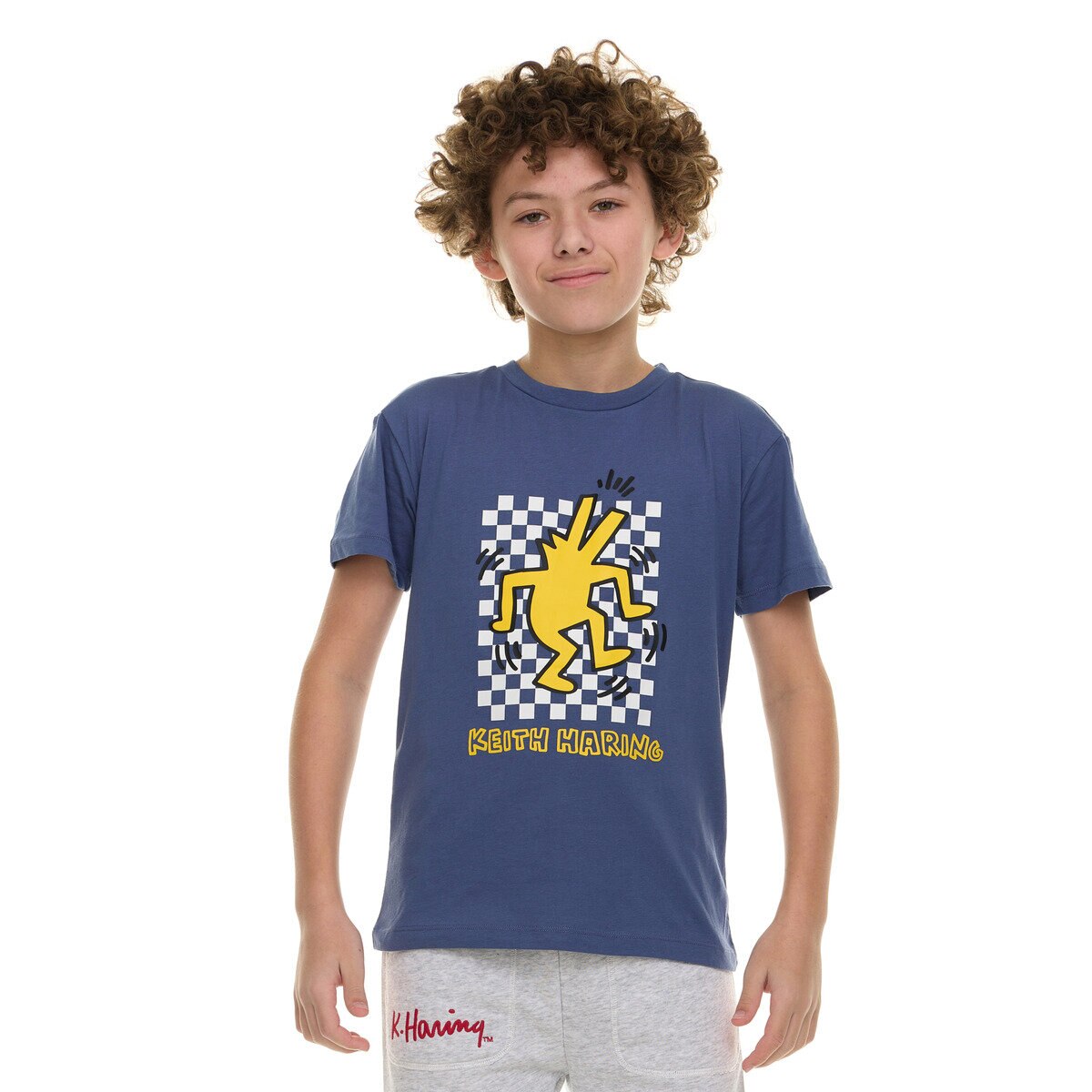 キース ヘリング キッズ 半袖 Tシャツ 3枚組 チャコール/ストライプ/フェイドネイビー XXL