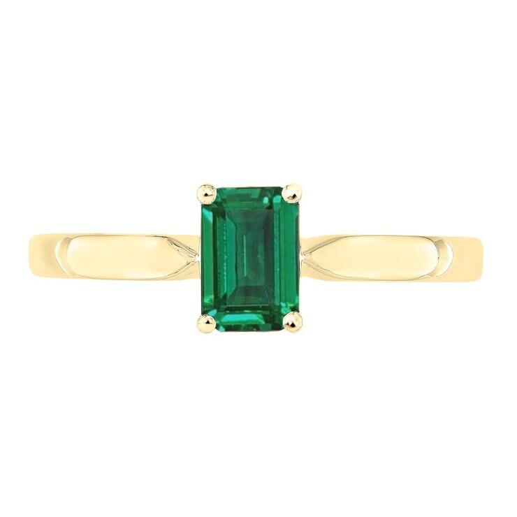 18K イエローゴールド 合成エメラルド リング 18K イエローゴールド 合成エメラルド リング