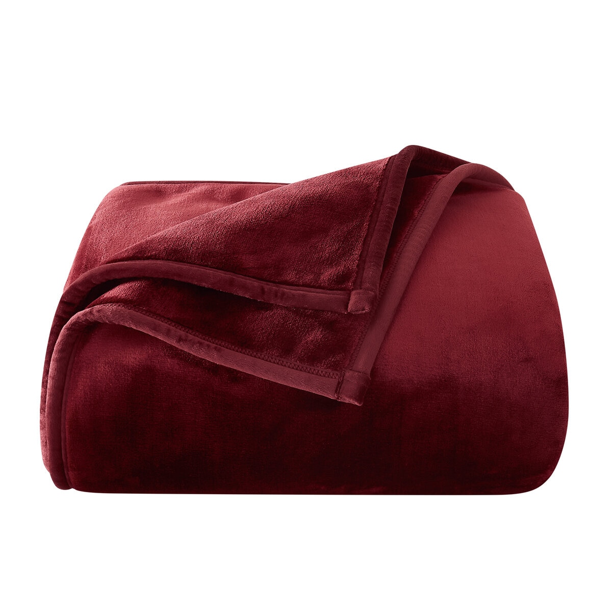 フランネル 大判ひざ掛け 152cm x 177cm ワイン