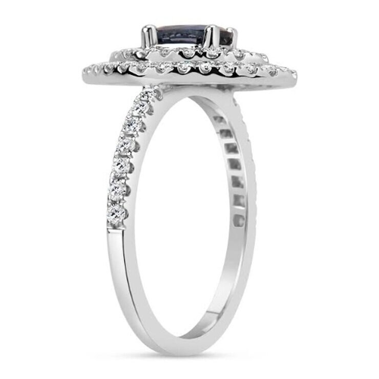 18K ホワイトゴールド 0.48カラット ダイヤモンド & サファイヤ リング 18K ホワイトゴールド 0.48カラット ダイヤモンド & サファイヤ リング