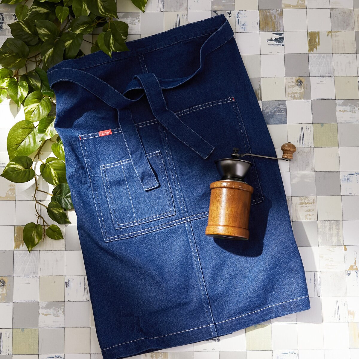 ヘインズ フラッグ刺繍デニムソムリエエプロン 29