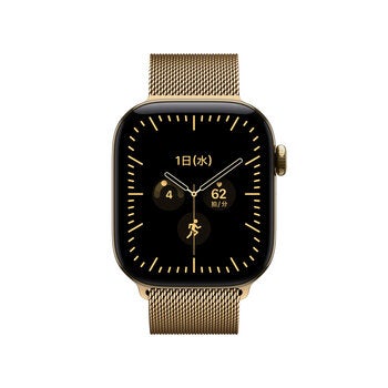 Apple Watch S12 GPS+Cellular 46mm ラディアントゴールドチタニウムケースとラディアントゴールドミラネーゼループ - M/L