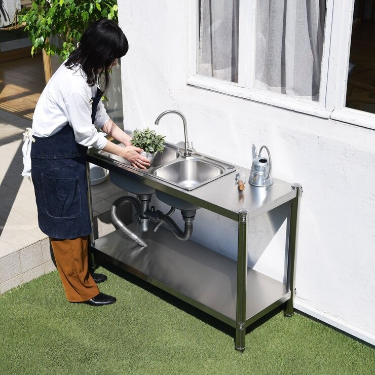 APET ステンレスダブル流し台 TAN-981-2