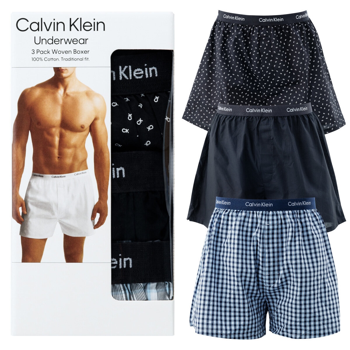 カルバンクライン ウーブン ボクサー 3枚組 L アソート 1