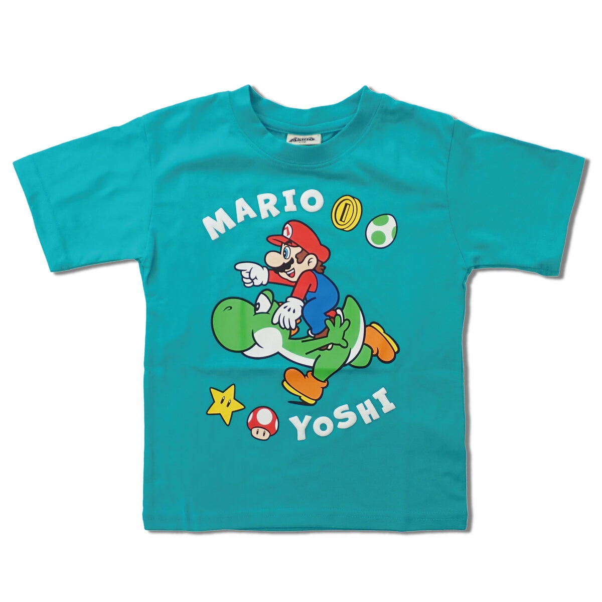 スーパーマリオ キッズ 半袖Tシャツ ターコイズ
