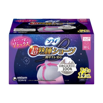 ソフィ 超熟睡ショーツ オーガニックコットン M-Lサイズ 14枚入り