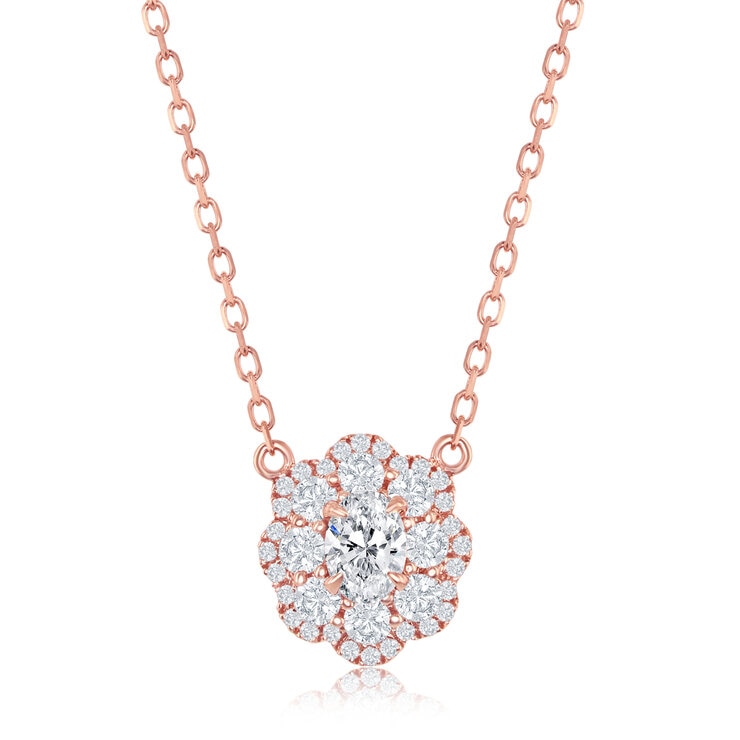 18K ローズゴールド 1.00カラット ダイヤモンドネックレス 18K ローズゴールド 1.00カラット ダイヤモンドネックレス
