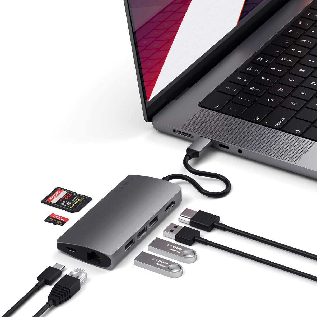 Satechi USB-Cマルチポートアダプター4K with イーサーネット V2