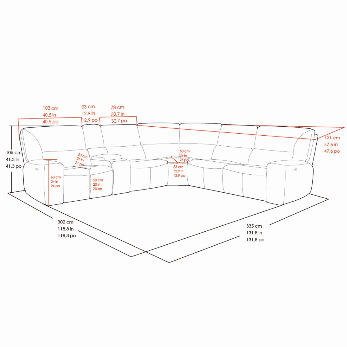 Kuka 電動 布製リクライニングソファ