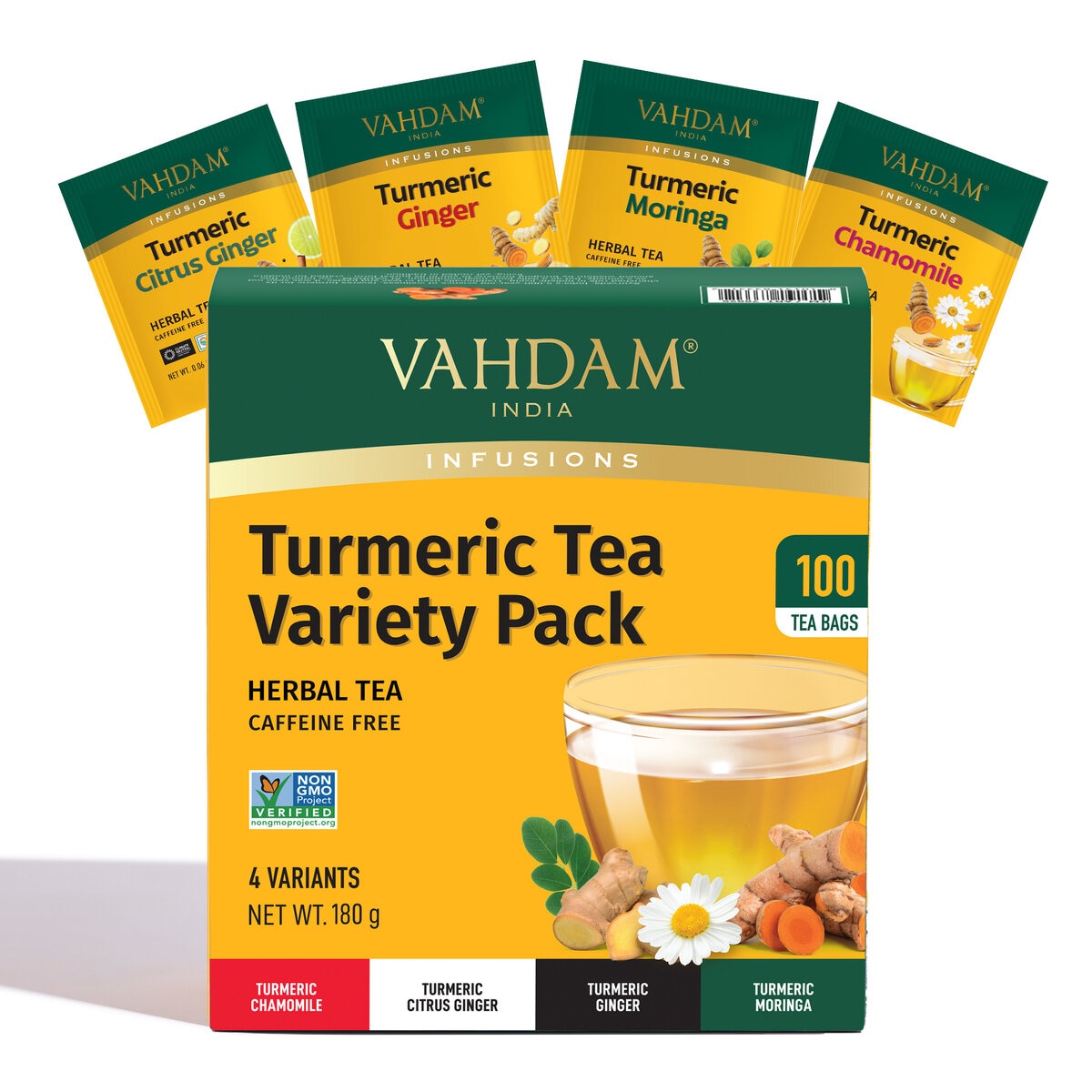 VAHDAM ターメリックティー バラエティパック 4種 x 25包