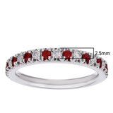 18K ホワイトゴールド 0.15カラット ダイヤモンド & ルビー リング