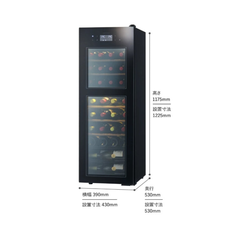 さくら製作所 ワインセラー/38本用/ZERO Advance/2温度/ブラック/SA38-B