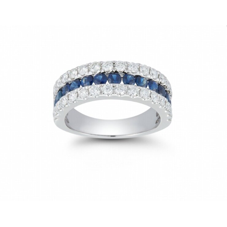 18K ホワイトゴールド 0.74カラット ダイヤモンド&サファイヤ リング 18K ホワイトゴールド 0.74カラット ダイヤモンド&サファイヤ リング