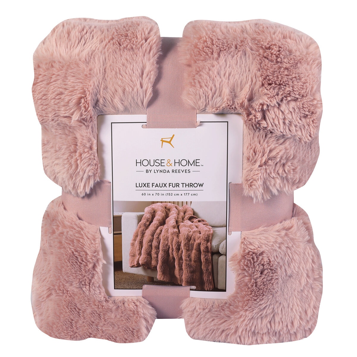 HOUSE & HOME 大判ひざ掛け 152cm x 177cm ライトピンク
