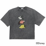ミッキーマウス メンズ 半袖 Tシャツ チャコール S