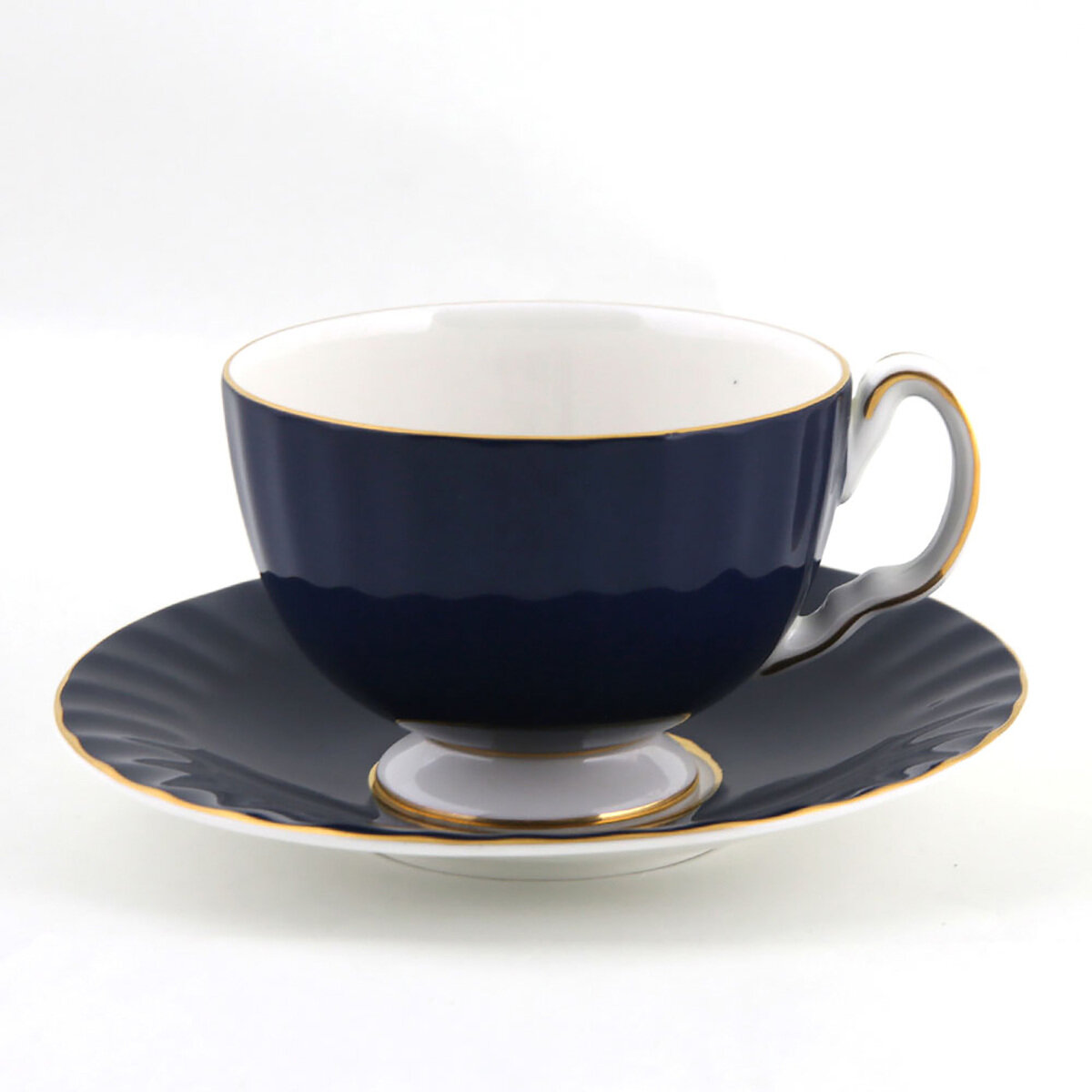 エインズレイ コテージガーデン ティーカップ & ソーサー オーバン コバルト