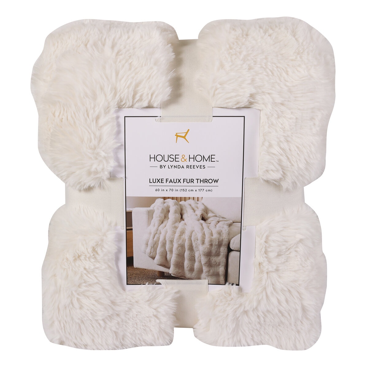 HOUSE & HOME 大判ひざ掛け 152cm x 177cm カノーリクリーム