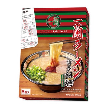 一蘭ラーメン博多細麺ストレート 一蘭特製赤い秘伝の粉付 5食