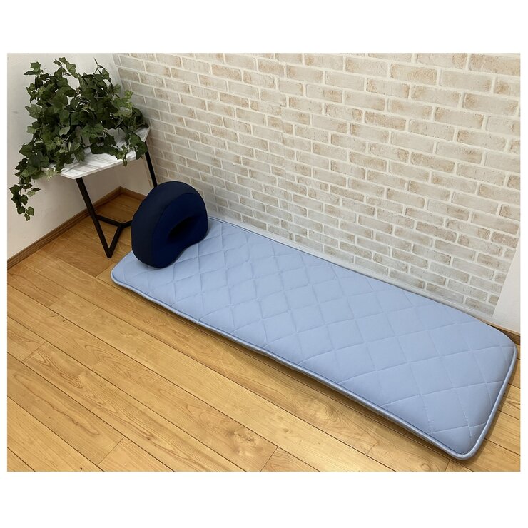 昭和西川 冷感フロアクッション ブルー